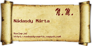 Nádasdy Márta névjegykártya