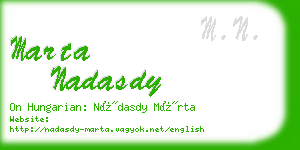 marta nadasdy business card